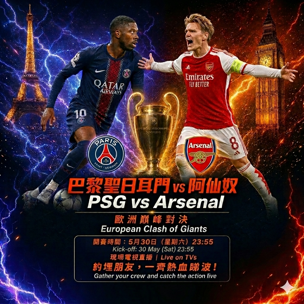 BACI UEFA Champions League Final: PSG vs Arsenal (Cantonese Commentary)