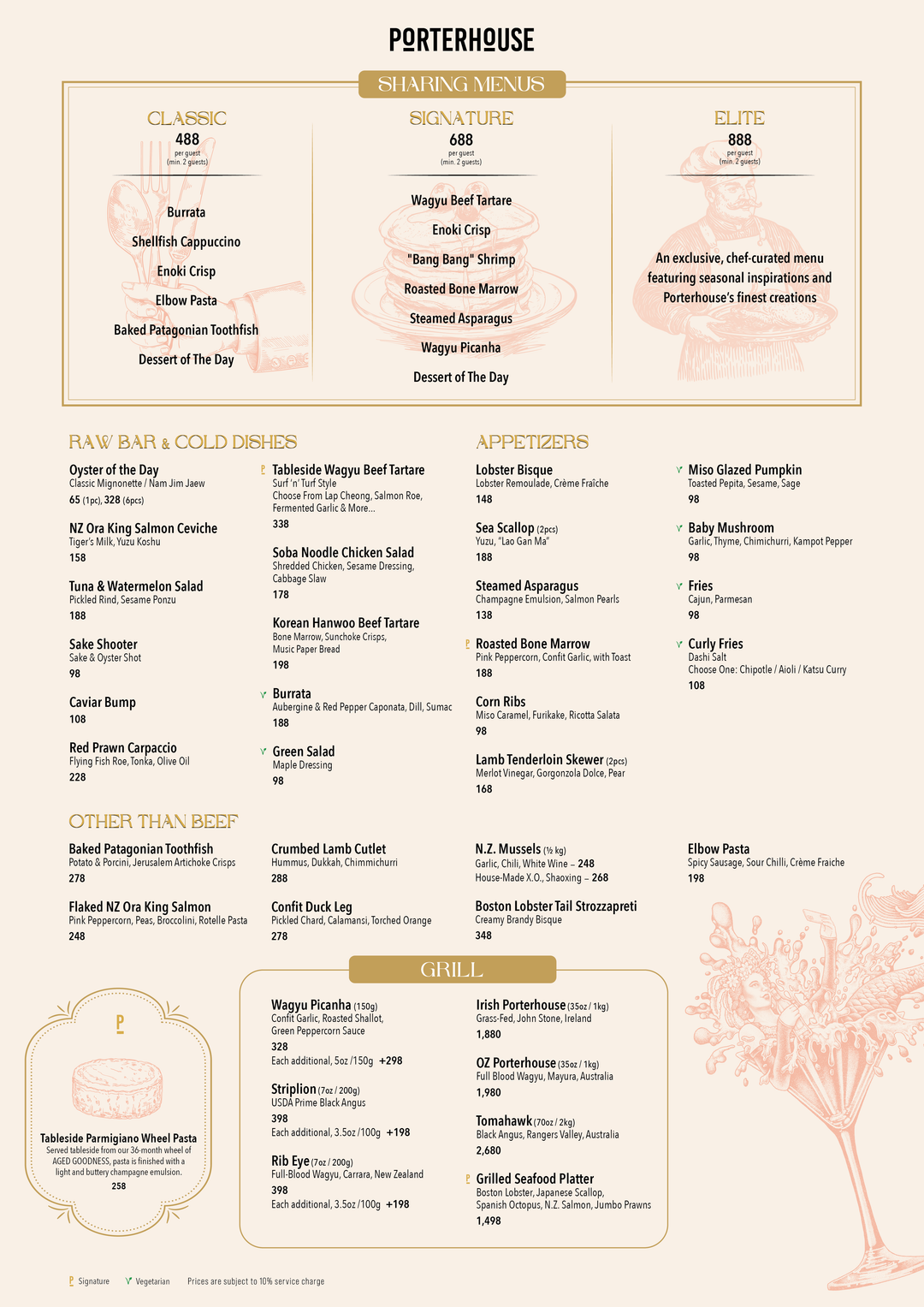 PORTERHOUSE 主餐牌 